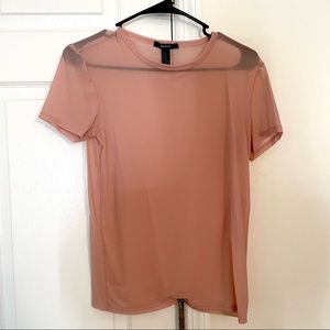 Forever 21 Pink Mesh Shirt